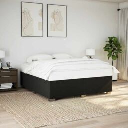 Berkfield Home Bed Frame without Mattress Black¬†Super King Fabric in Black - Size: Super King - thumbnail 1