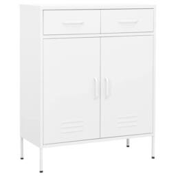 Berkfield Home Storage Cabinet White 80x35x101.5 cm Steel - thumbnail 2