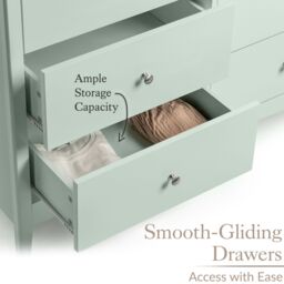 Christow Sage Chest of Drawers Modern 6 Drawer Bedroom Storage Unit Furniture Cabinet in Light Green - thumbnail 4