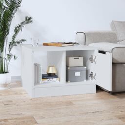 Berkfield Home Coffee Table White 50x50x36 cm Engineered Wood - Size: 50 x 50 x 36 cm - thumbnail 3