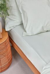 CHRISTY Pure Cotton Percale Fitted Sheets in Green - Size: Single Fitted - thumbnail 6