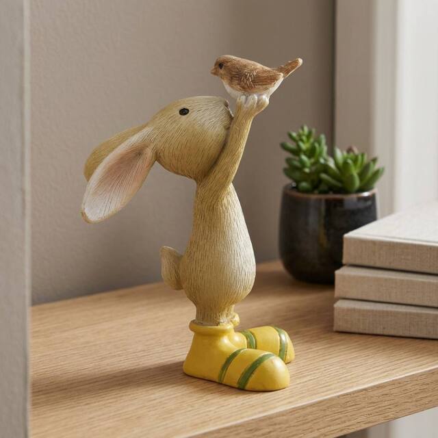 Garden Greatness Spring Rabbit Holding Bird Ornament - Size: 1 Pack - image 1