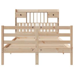 Berkfield Home Bookcase Bed without Mattress 135x190 cm Doouble Solid Wood Pine in Brown - thumbnail 4