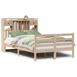 Berkfield Home Bookcase Bed without Mattress 135x190 cm Doouble Solid Wood Pine in Brown - thumbnail 2
