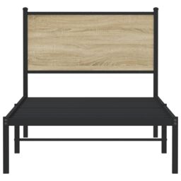 Berkfield Home Metal Bed Frame without Mattress Sonoma Oak 75x190 cm Small Single in Brown - thumbnail 5