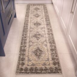 Kukoon Grey Cream Geometric Loop & Tufted Shaggy Rug in Mid Grey - Size: 80 cm x 150 cm - thumbnail 6