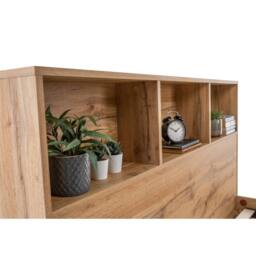Cheshire Alder Bookcase Headboard Bed - Light Oak - King (150cm) - thumbnail 4