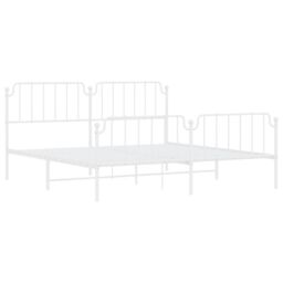 Berkfield Home Metal Bed Frame with Headboard & Footboard White 193x203 cm - thumbnail 4