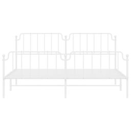 Berkfield Home Metal Bed Frame with Headboard & Footboard White 193x203 cm - thumbnail 5