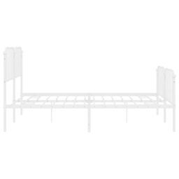 Berkfield Home Metal Bed Frame with Headboard & Footboard White 193x203 cm - thumbnail 6