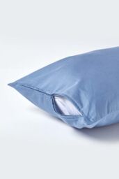Homescapes Continental Egyptian Cotton Pillowcase 1000 TC, 40 x 80 cm in Blue - thumbnail 3