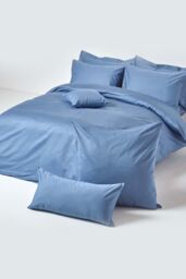 Homescapes Continental Egyptian Cotton Pillowcase 1000 TC, 40 x 80 cm in Blue - thumbnail 4