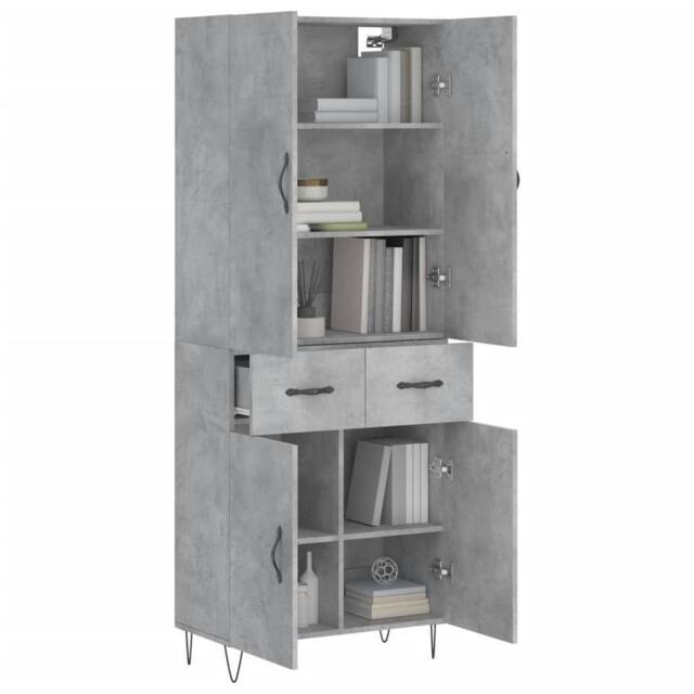 Berkfield Home Highboard Concrete Grey 69.5x34x180 cm Engineered Wood - image 1