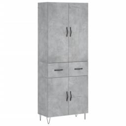 Berkfield Home Highboard Concrete Grey 69.5x34x180 cm Engineered Wood - thumbnail 3