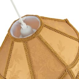 Happy Homewares Gold Faux Silk Victorian Lamp Shade with Textured Floral Decor & Long Tassels - Size: 12 inches - thumbnail 5