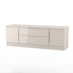 Ready Assembled 2 U Lucca 2 Door 2 Drawer Superwide TV Unit (Ready Assembled) in Taupe - thumbnail 4