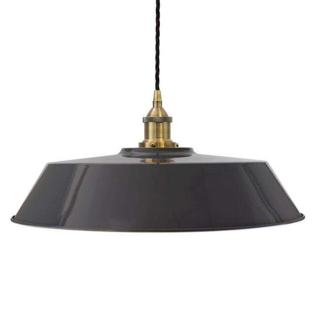 SE Home Slate Grey Large Chancery Pendant Light - Antique Brass - image 1