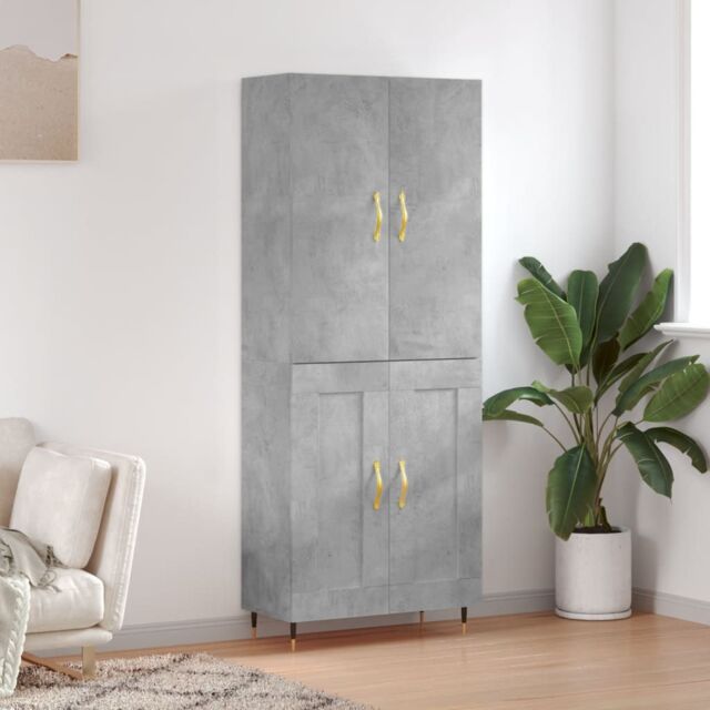 Berkfield Home Highboard Concrete Grey 69.5x34x180 cm Engineered Wood - image 1