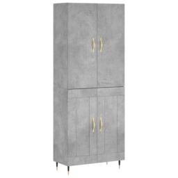 Berkfield Home Highboard Concrete Grey 69.5x34x180 cm Engineered Wood - thumbnail 2