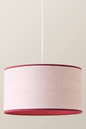 ValueLights Kiara Pink Inner Trim Linen Woven Drum Easy Fit Ceiling Lamp Shade - Size: Large - thumbnail 3