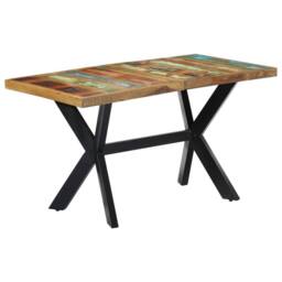 Berkfield Home Dining Table 140x70x75 cm Solid Reclaimed Wood - Size: 140 x 70 x 75 cm - thumbnail 2