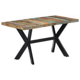 Berkfield Home Dining Table 140x70x75 cm Solid Reclaimed Wood - Size: 140 x 70 x 75 cm - thumbnail 9