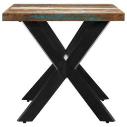 Berkfield Home Dining Table 140x70x75 cm Solid Reclaimed Wood - Size: 140 x 70 x 75 cm - thumbnail 3