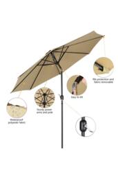 Living and Home 3m Traditional Garden Parasol（Base is not included） in Khaki - thumbnail 5