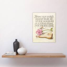 "Artery8 Mayfly Red Campion & Pear Calligraphy Wall Art Poster Print in Beige - Size: W12"" x H16""" - thumbnail 4