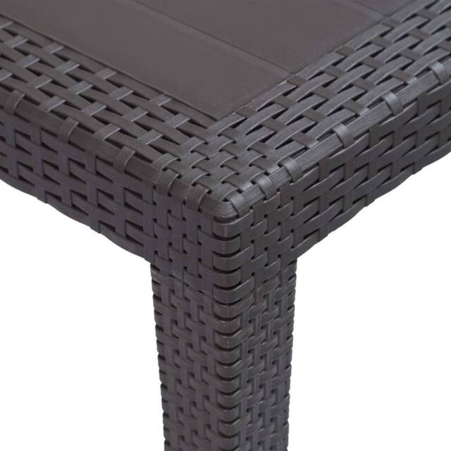 Berkfield Home Garden Table Brown 79x79x72 cm Plastic Rattan Look - Size: 79 x 79 x 72 cm - image 1