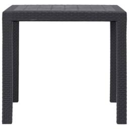 Berkfield Home Garden Table Brown 79x79x72 cm Plastic Rattan Look - Size: 79 x 79 x 72 cm - thumbnail 3