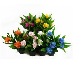 Leaf 18cm Artificial Freesia Plant Yellow Flowering - thumbnail 6