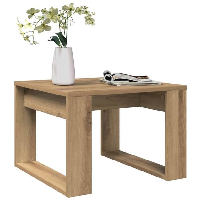 Berkfield Home Side Table Artisan Oak 50x50x35 cm Engineered Wood in Brown - Size: 50 x 50 x 35 cm - image 1