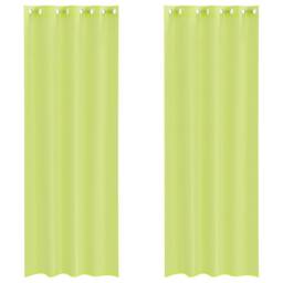 Berkfield Home Voile Curtains with Grommets 2 pcs Apple Green 140x300 cm - thumbnail 3