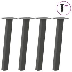 Berkfield Home Coffee Table Legs 4 pcs Anthracite 42 cm Steel in Black - thumbnail 1