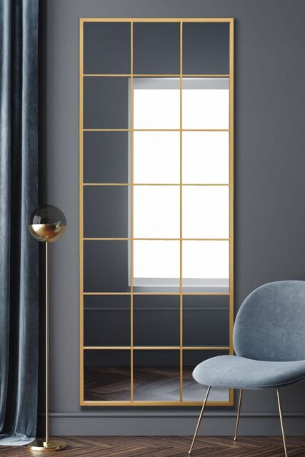 "MirrorOutlet Gold Modern Window Leaner / Wall Mirror 79"" X 31"" (200CM X 80CM) - Size: 1 Pack" - image 1