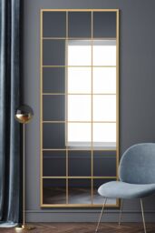 "MirrorOutlet Gold Modern Window Leaner / Wall Mirror 79"" X 31"" (200CM X 80CM) - Size: 1 Pack" - thumbnail 1