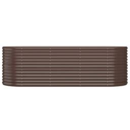 Berkfield Home Garden Raised Bed Powder-coated Steel 224x80x68 cm Brown - Size: 224 x 80 x 68 cm