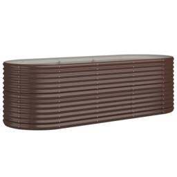 Berkfield Home Garden Raised Bed Powder-coated Steel 224x80x68 cm Brown - Size: 224 x 80 x 68 cm - thumbnail 3