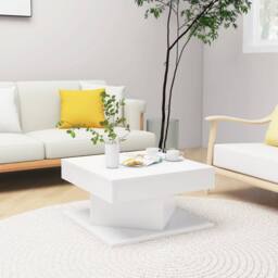 Berkfield Home Decorative Coffee Table White 57x57x30 cm Engineered Wood - Size: 57 x 57 x 30 cm - thumbnail 2