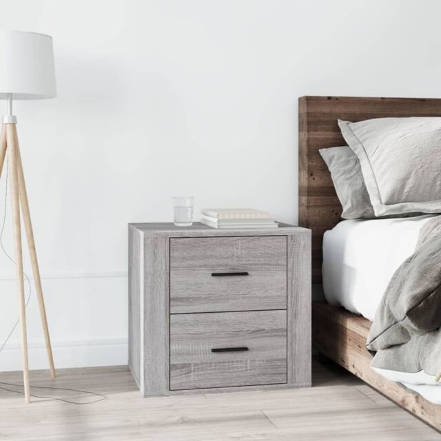 Berkfield Home Bedside Cabinet Grey Sonoma 50x39x47 cm - Size: 50 x 39 x 47 cm - image 1
