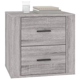 Berkfield Home Bedside Cabinet Grey Sonoma 50x39x47 cm - Size: 50 x 39 x 47 cm - thumbnail 4