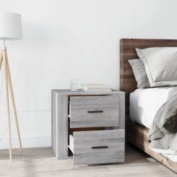 Berkfield Home Bedside Cabinet Grey Sonoma 50x39x47 cm - Size: 50 x 39 x 47 cm - thumbnail 3