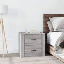 Berkfield Home Bedside Cabinet Grey Sonoma 50x39x47 cm - Size: 50 x 39 x 47 cm - thumbnail 1