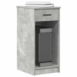 Berkfield Home Computer Tower Stand with Drawer Concrete Grey 35x45x77 cm - Size: 35 x 45 x 77 cm - thumbnail 1