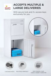 Homescapes Smart Parcel Box® Large Front Access Secure Delivery Box in White - thumbnail 5