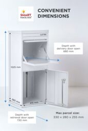 Homescapes Smart Parcel Box® Large Front Access Secure Delivery Box in White - thumbnail 9