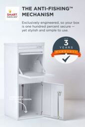 Homescapes Smart Parcel Box® Large Front Access Secure Delivery Box in White - thumbnail 3