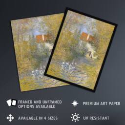 "Artery8 The Geese Impressionist Painting Monet Vintage Wall Art Print Poster in Green - Size: W18"" x H24""" - thumbnail 2