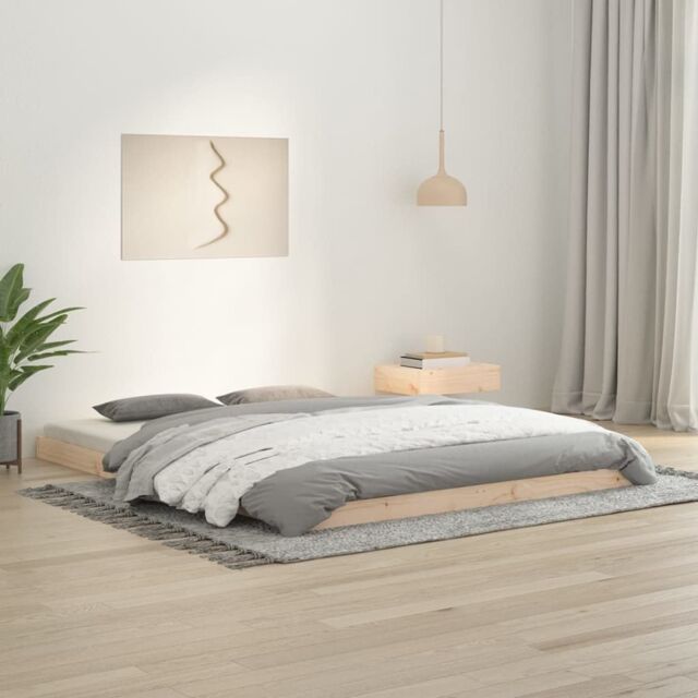 Berkfield Home Bed Frame without Mattress 150x200 cm King Size King Size Solid Wood Pine in Brown - image 1